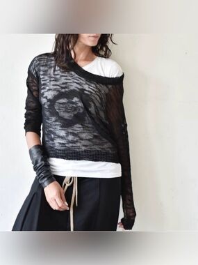 NWOT Aakasha Long-sleeve Fine Knitting Sweater – Black – XS